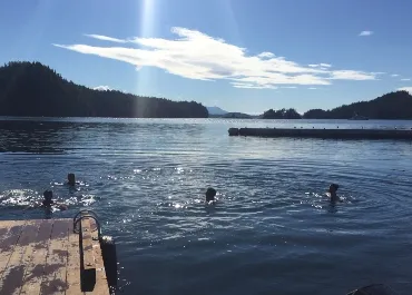 These brave souls enjoyed the cool waters